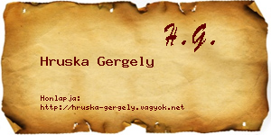 Hruska Gergely névjegykártya